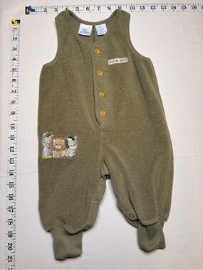 Vintage First Moments Baby Fleece Romper 3-6 Months Safari Animals